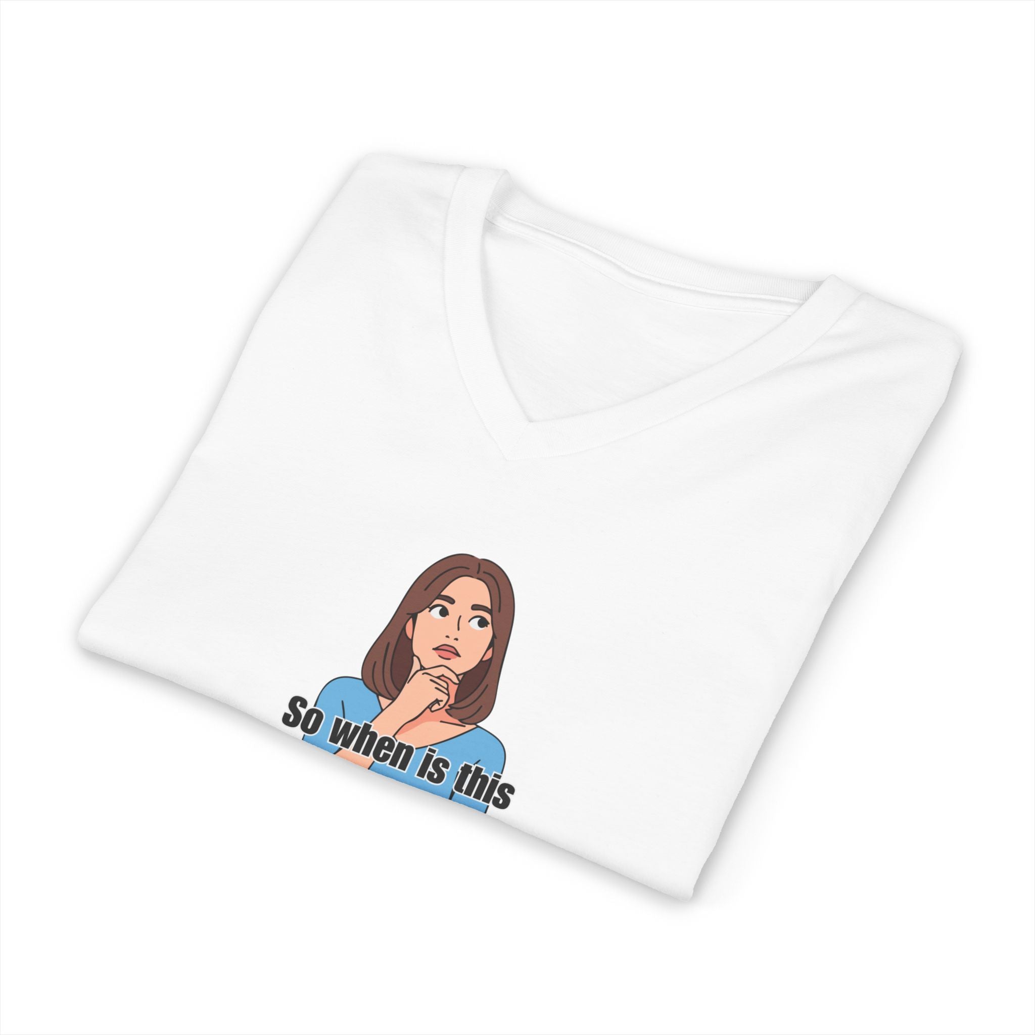 Funny Female V-Neck T-Shirt