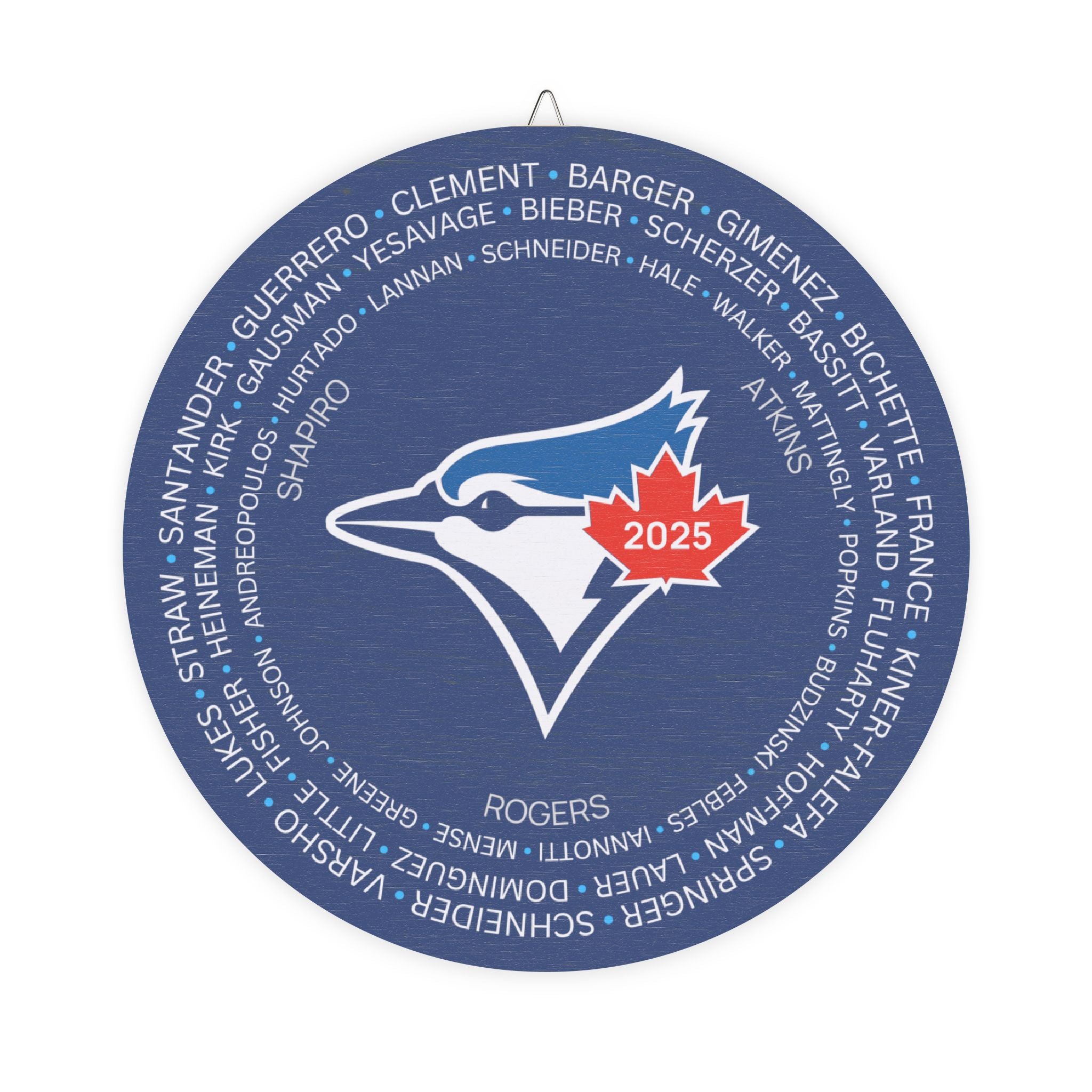 2025 Blue Jays Post-Season Roster Wood Sign Dark Blue