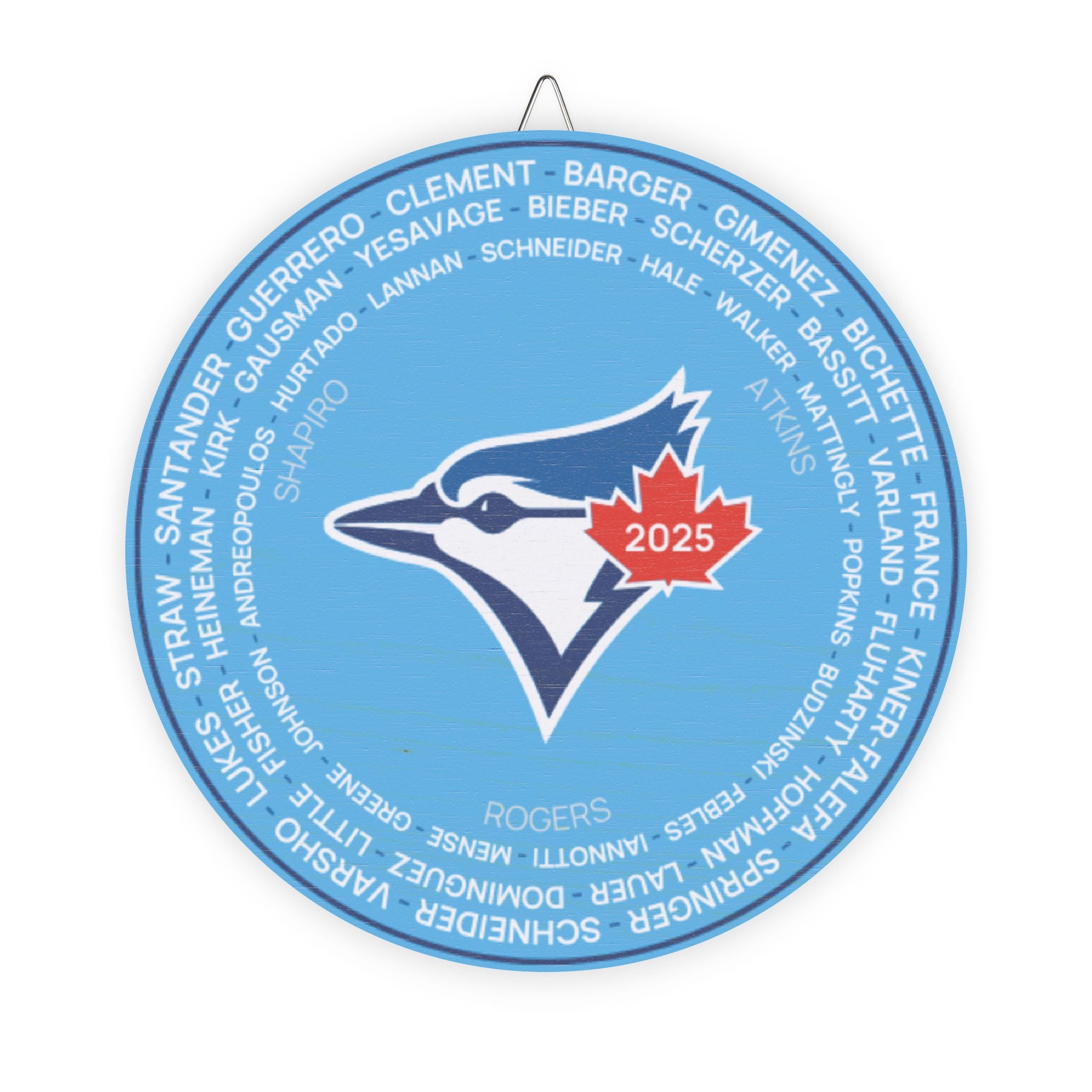 2025 Blue Jays Post-Season Roster Wood Sign — Round Team Logo Wall Plaque with Names