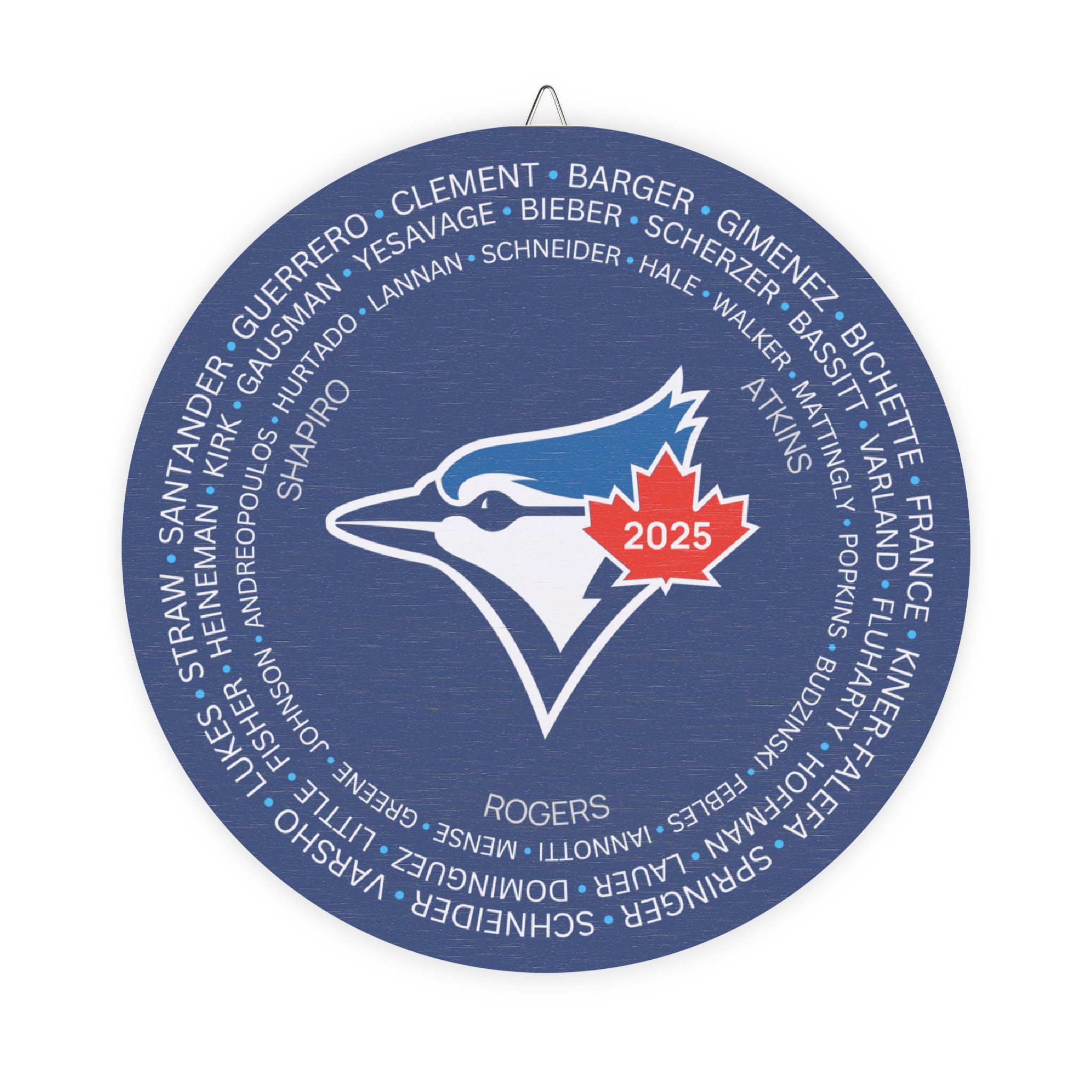 2025 Blue Jays Post-Season Roster Wood Sign Dark Blue