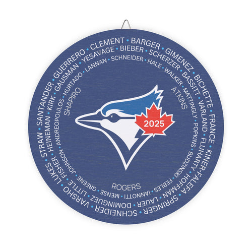 2025 Blue Jays Post-Season Roster Wood Sign Dark Blue
