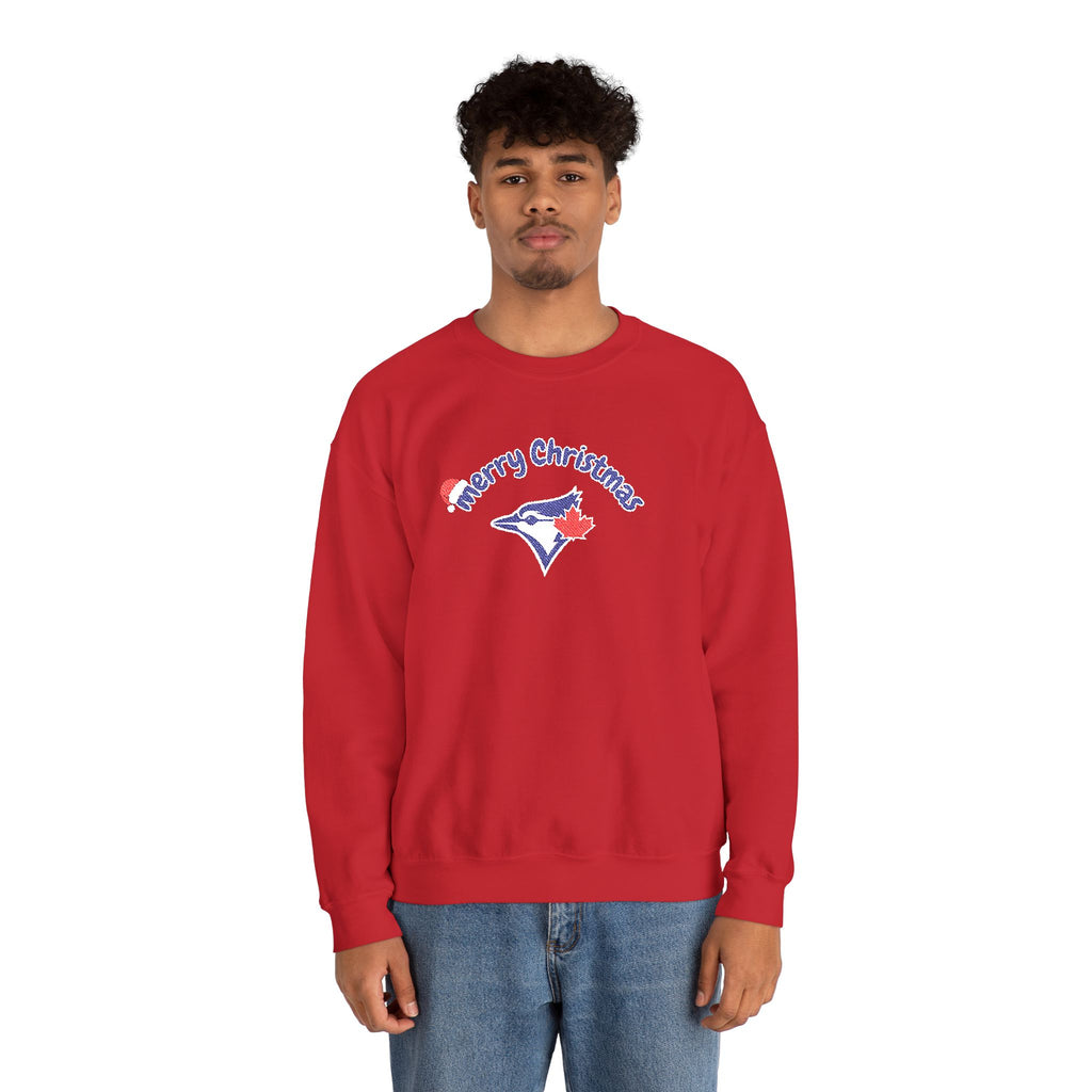 Merry Christmas Blue Jays Embroidered Sweatshirt