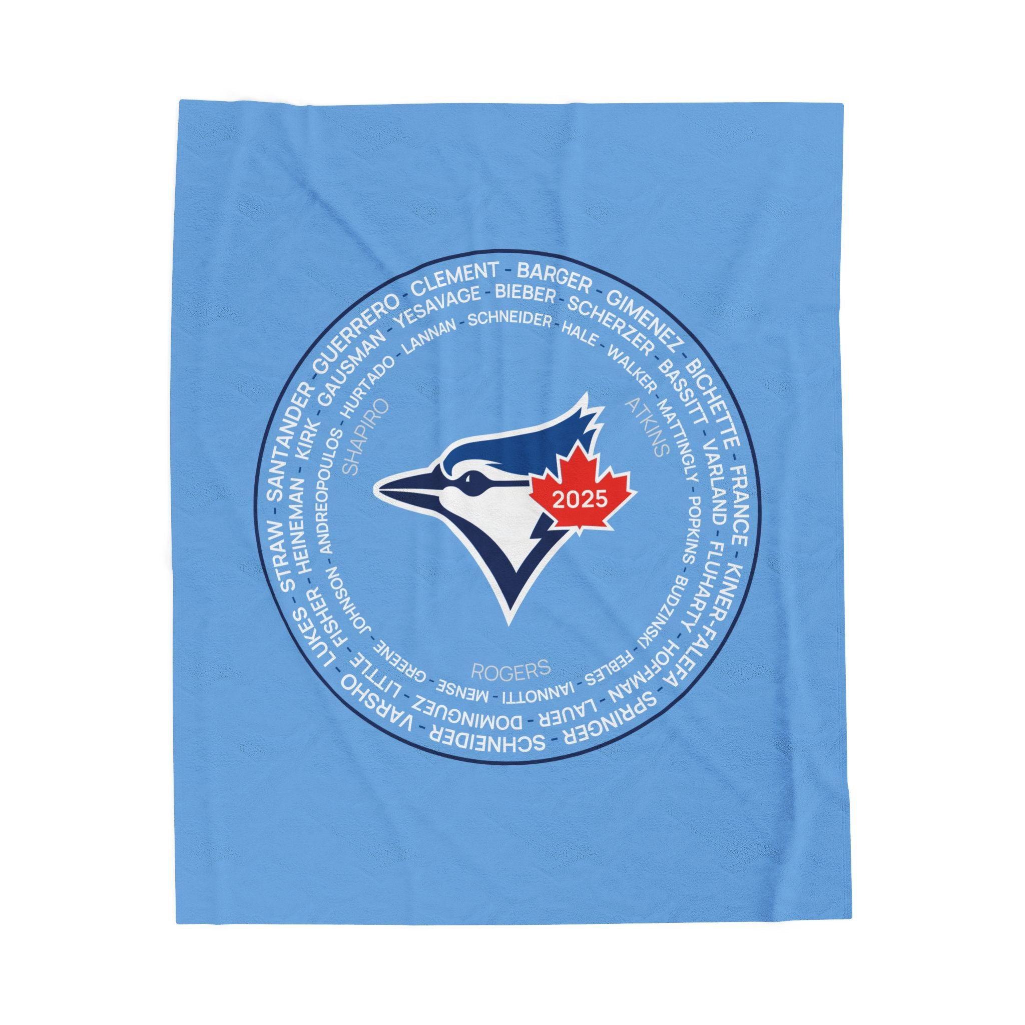 2025 Toronto Blue Jays Post-Season Roster Plush Blanket