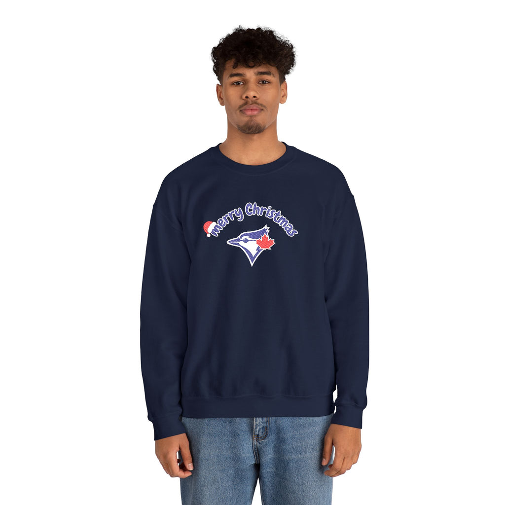 Merry Christmas Blue Jays Embroidered Sweatshirt