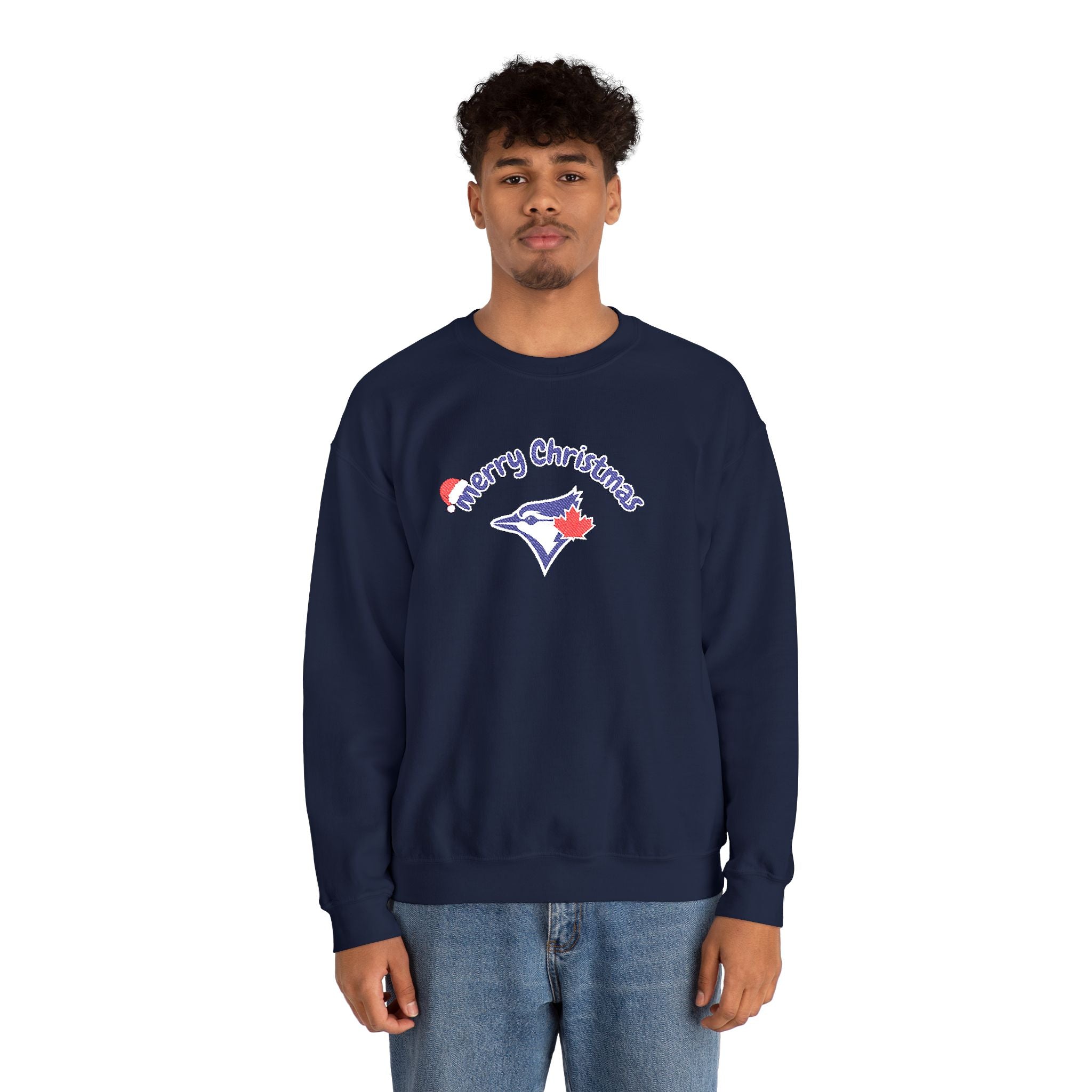 Merry Christmas Blue Jays Embroidered Sweatshirt