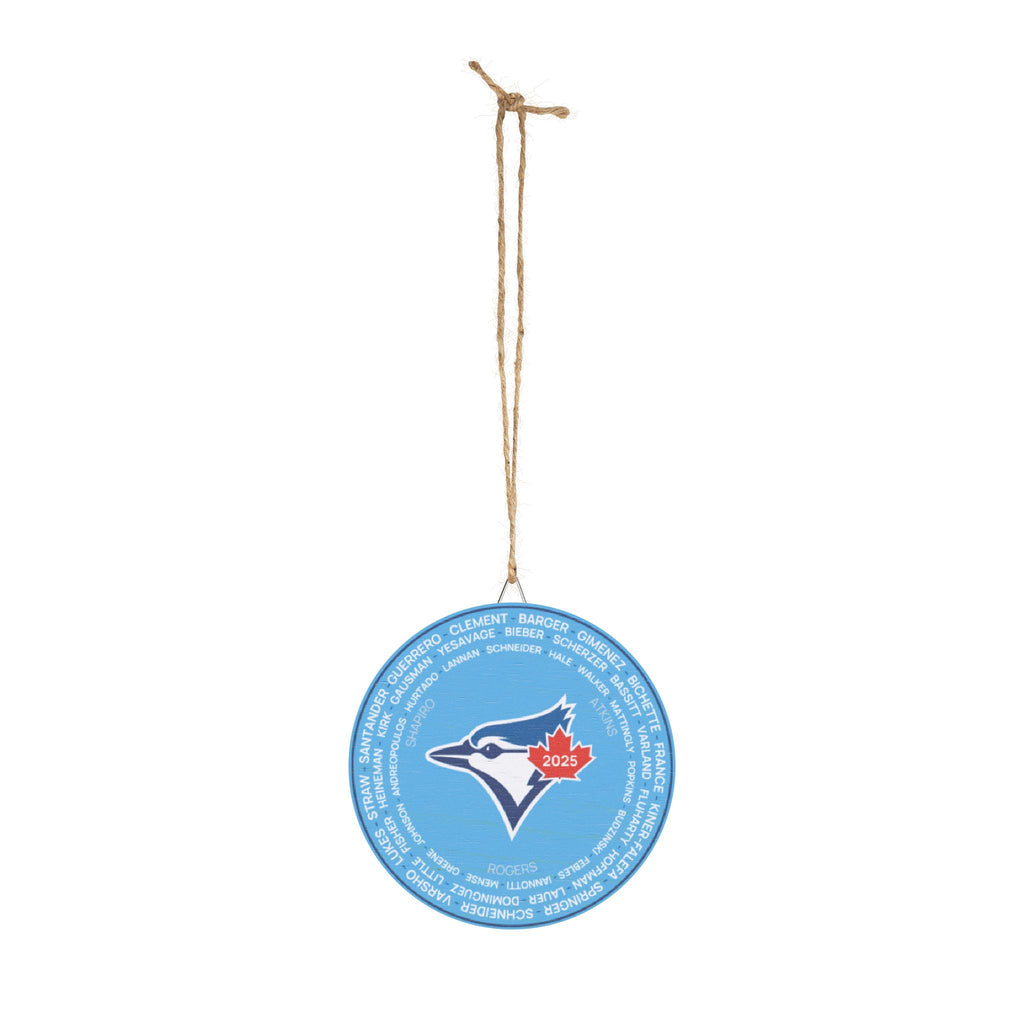 2025 Blue Jays Post-Season Roster Wood Sign — Round Team Logo Wall Plaque with Names