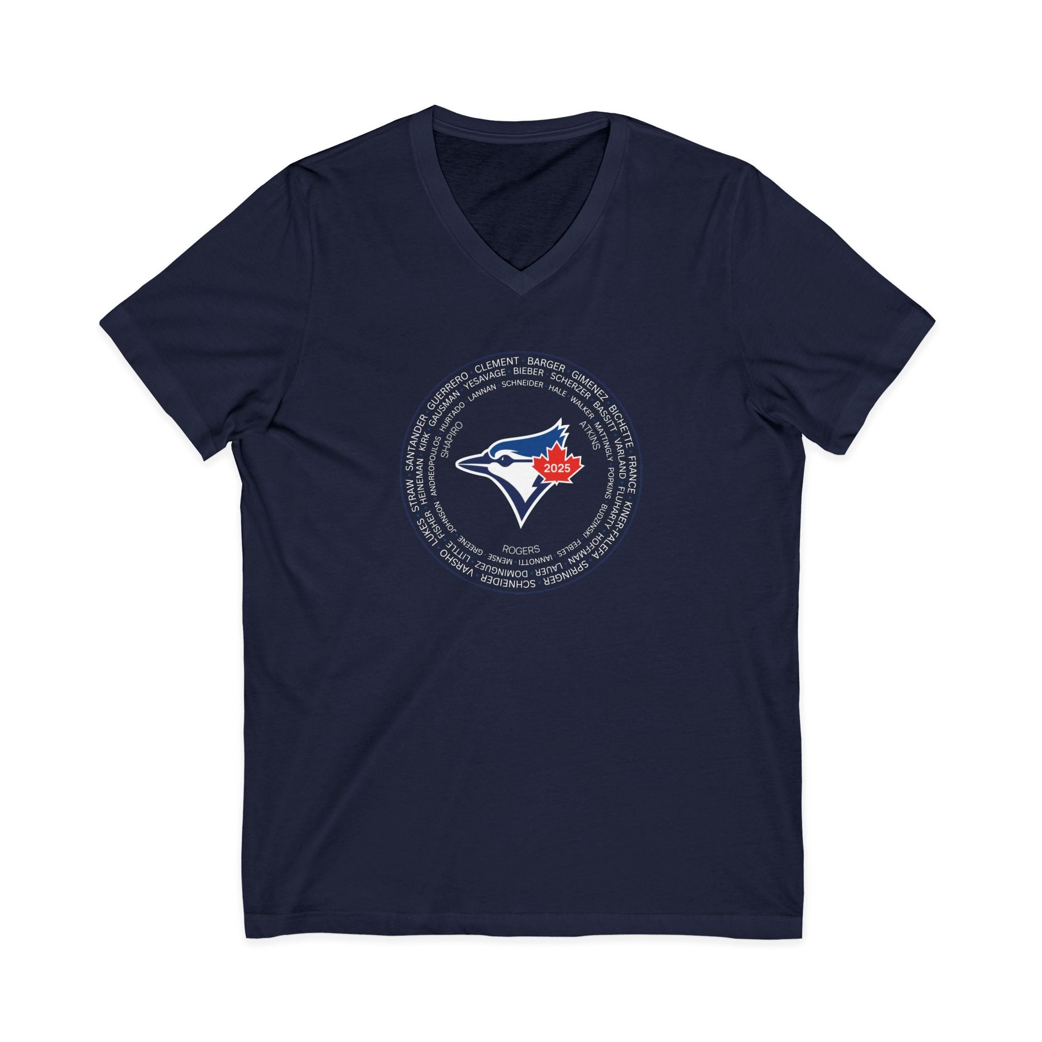 2025 Toronto Blue Jays Post-Season Roster V-Neck T-Shirt