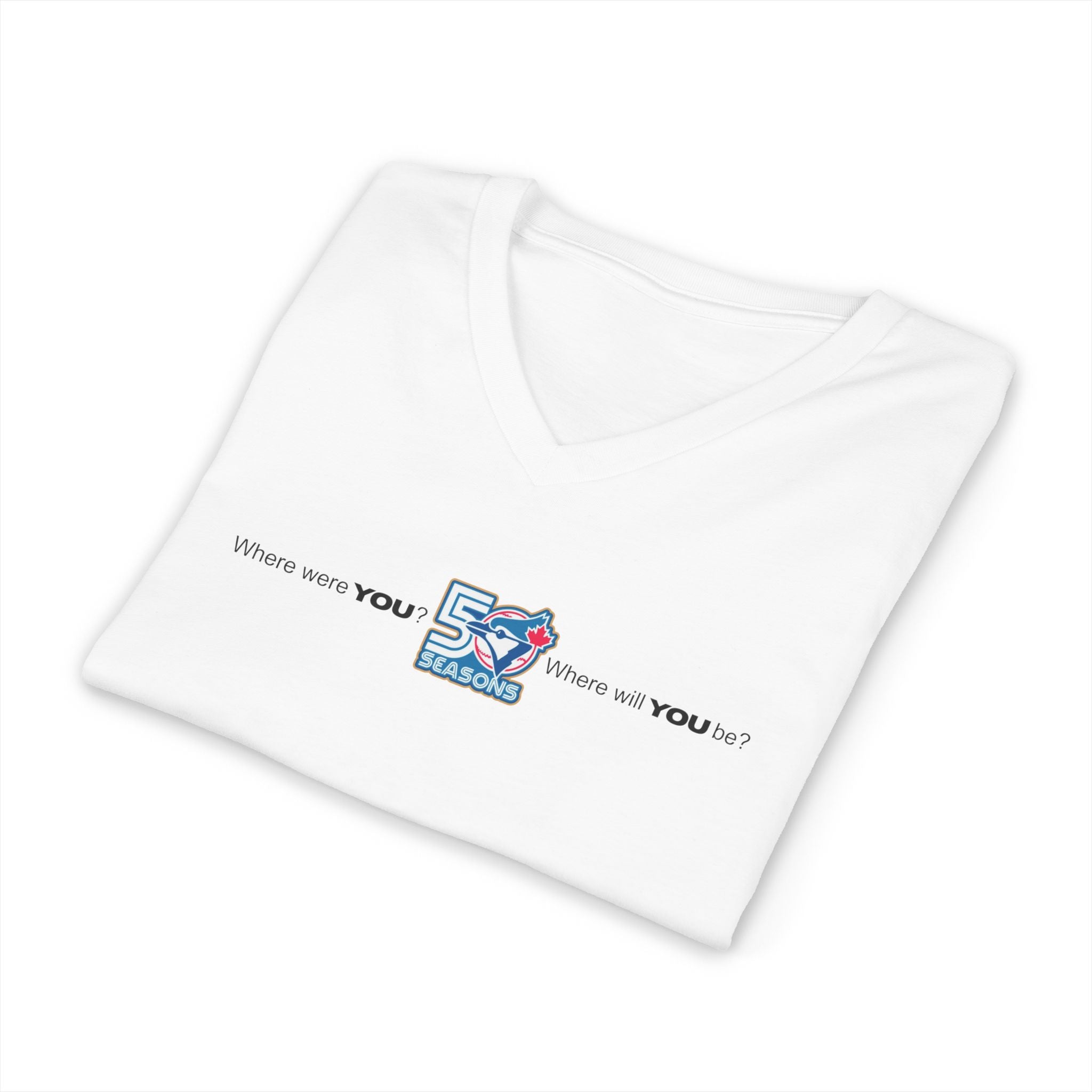 Toronto Blue Jays 50 Seasons V-Neck T-Shirt