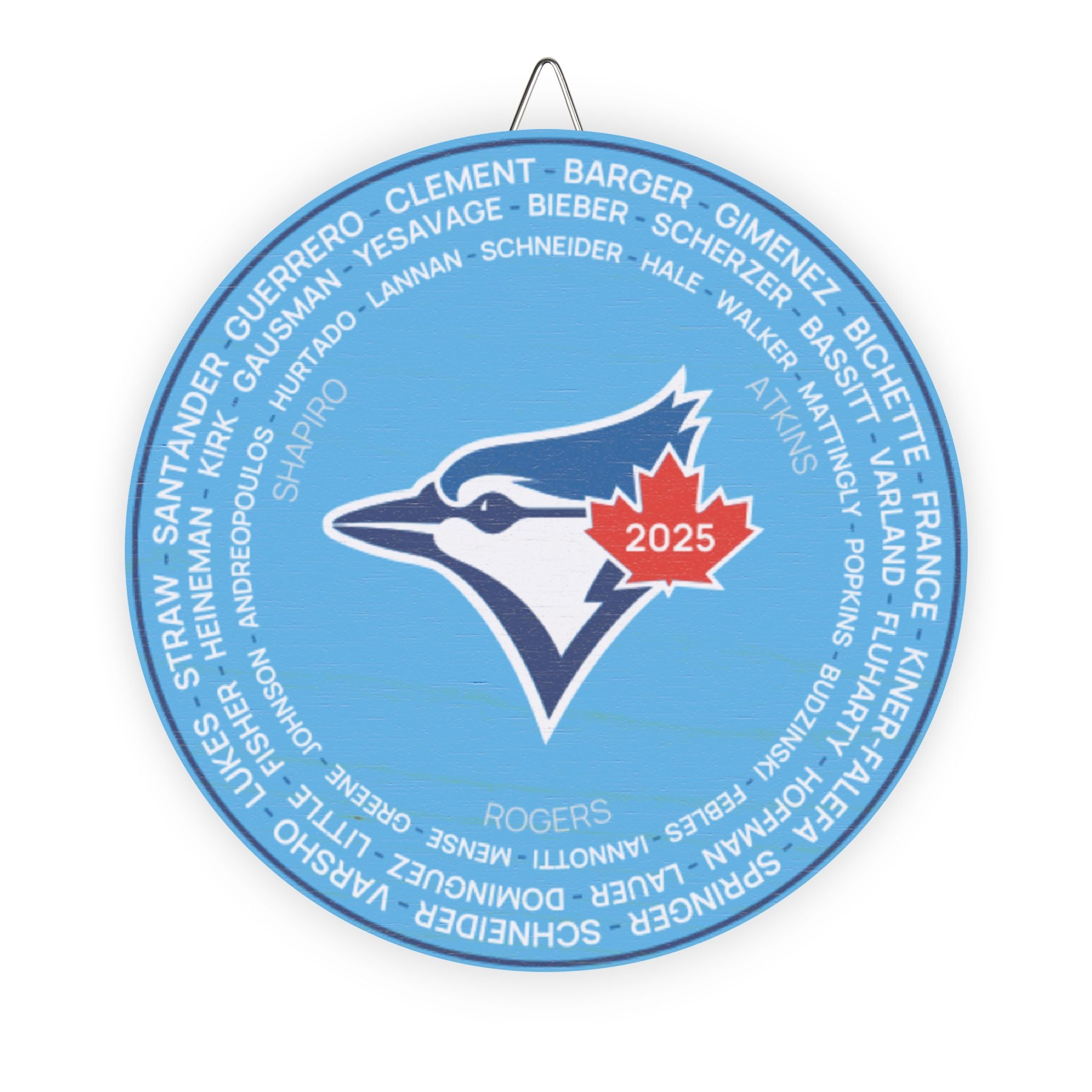 2025 Blue Jays Post-Season Roster Wood Sign — Round Team Logo Wall Plaque with Names