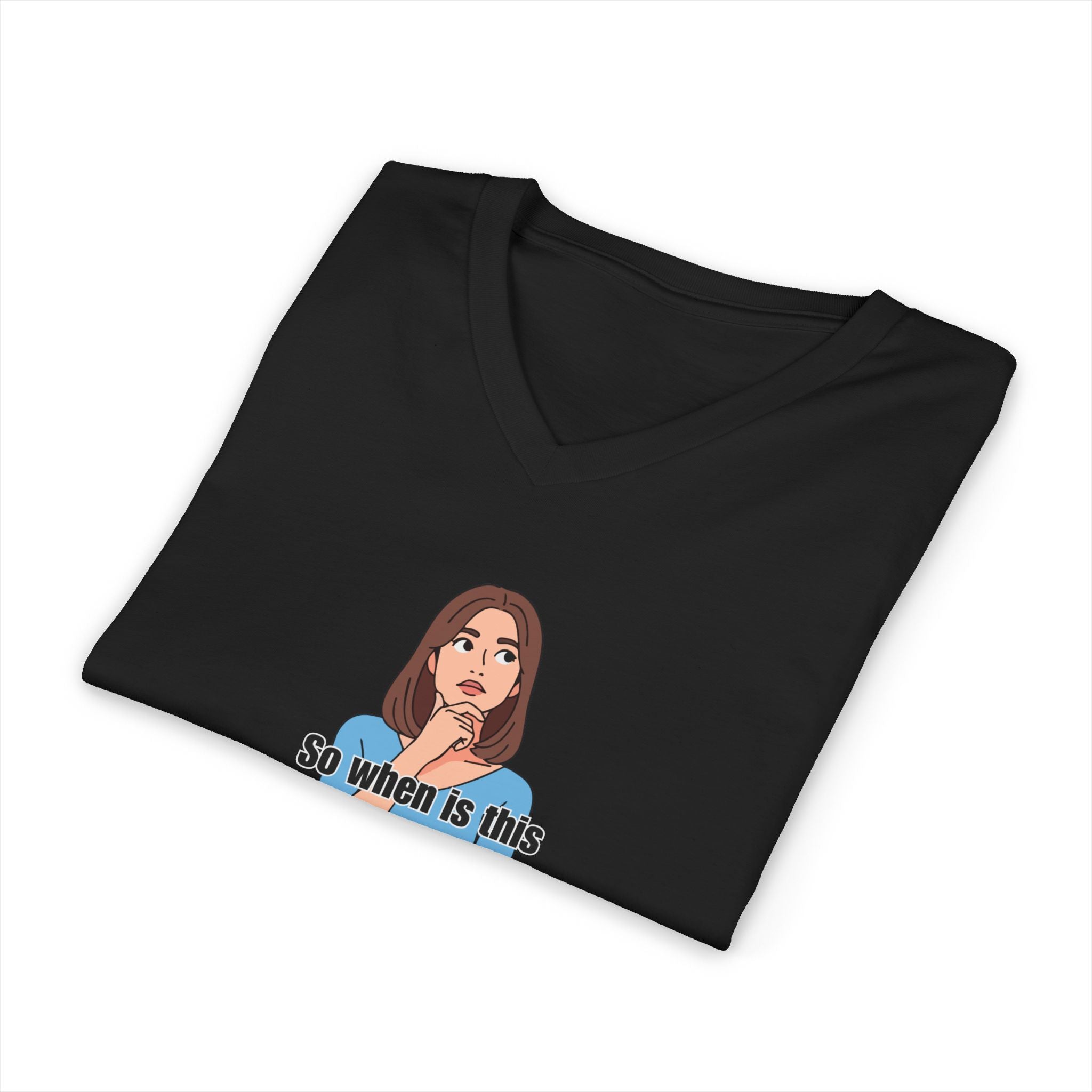 Funny Female V-Neck T-Shirt
