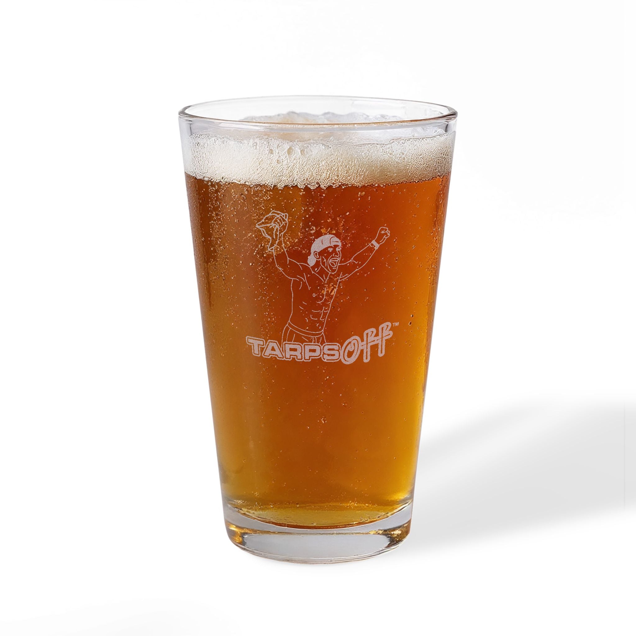 Tarps Off Pint Glass, 16oz (Engraved)