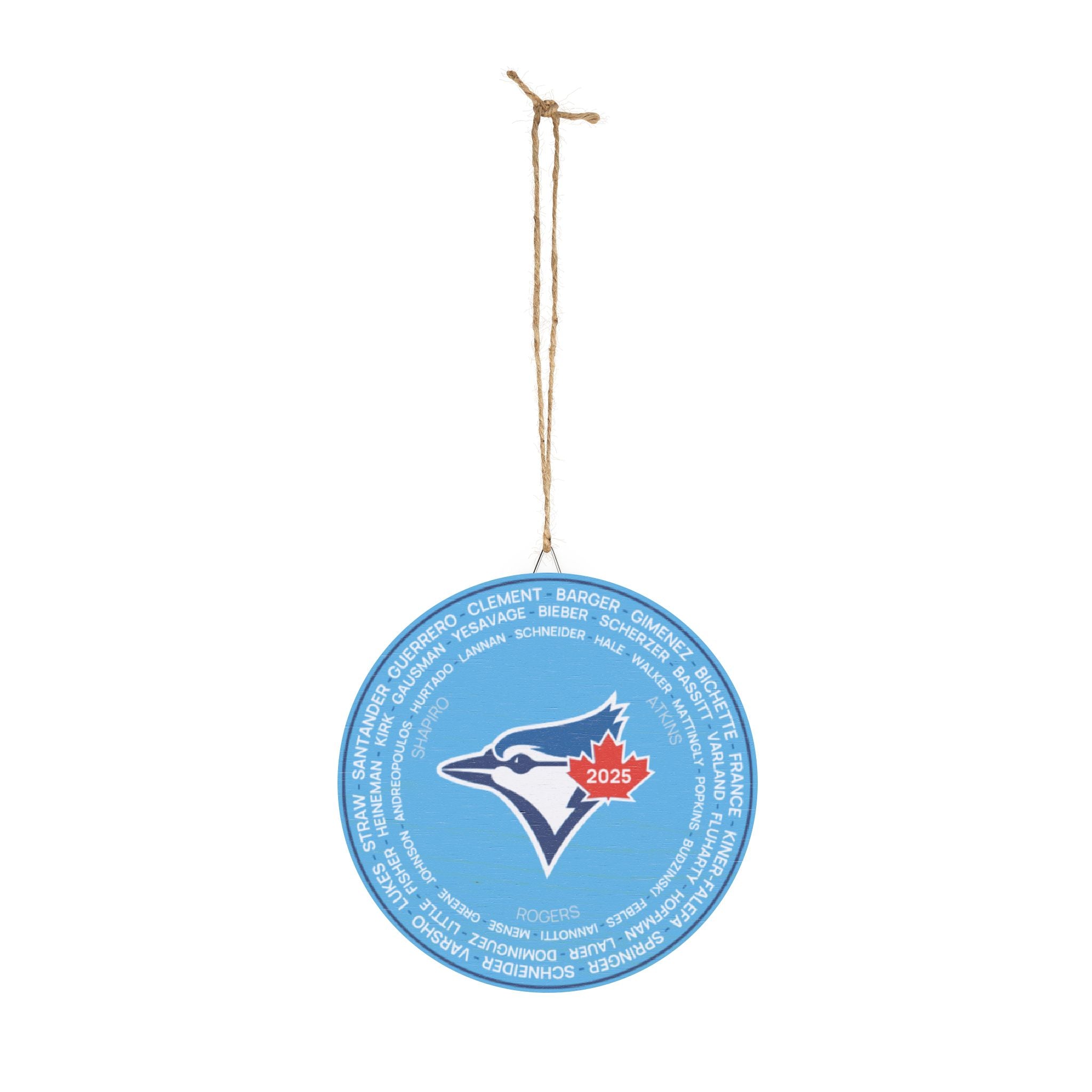 2025 Blue Jays Post-Season Roster Wood Sign — Round Team Logo Wall Plaque with Names