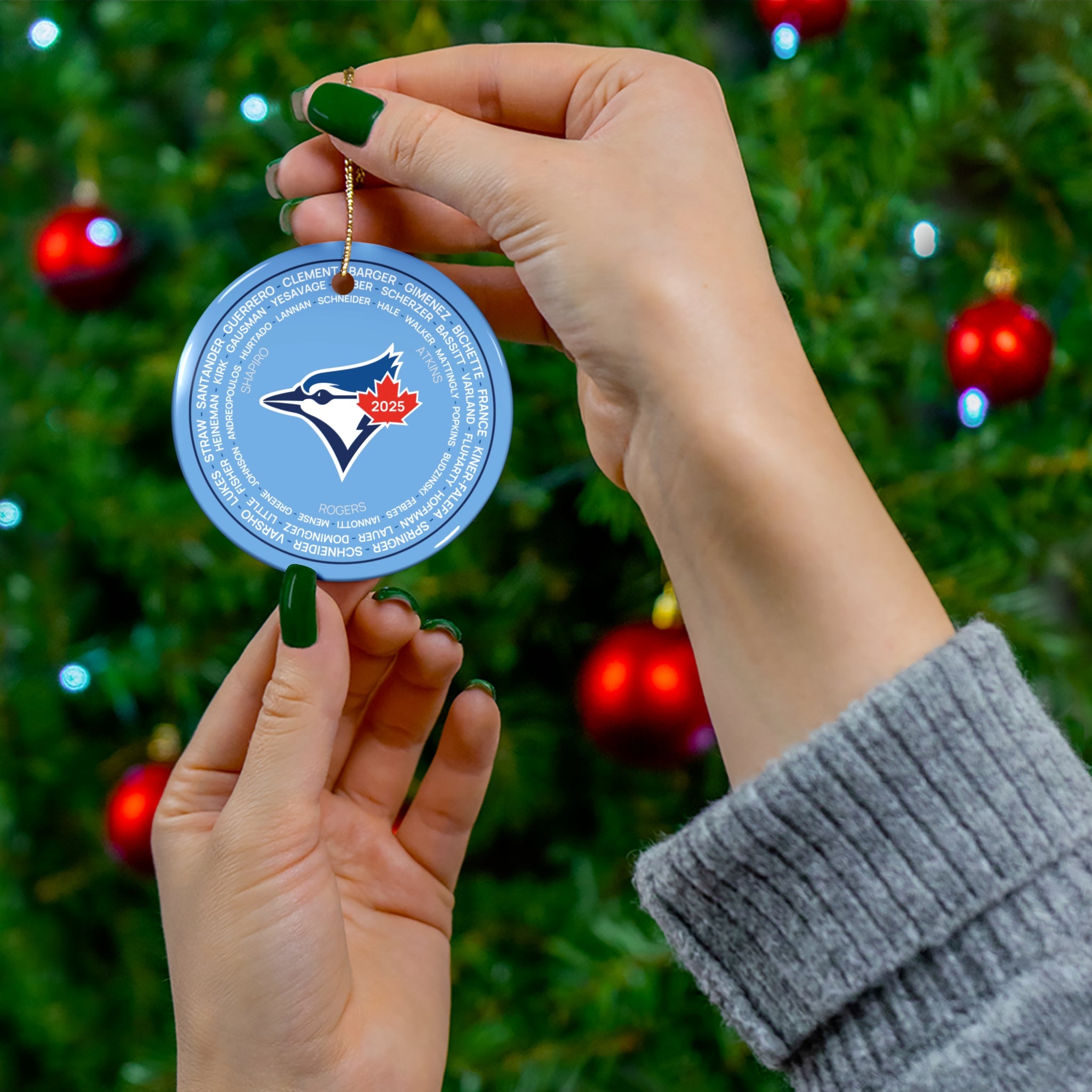 2025 Toronto Blue Jays Post Season Roster christmas ornament mlb world series baseball alds alcs american league champions