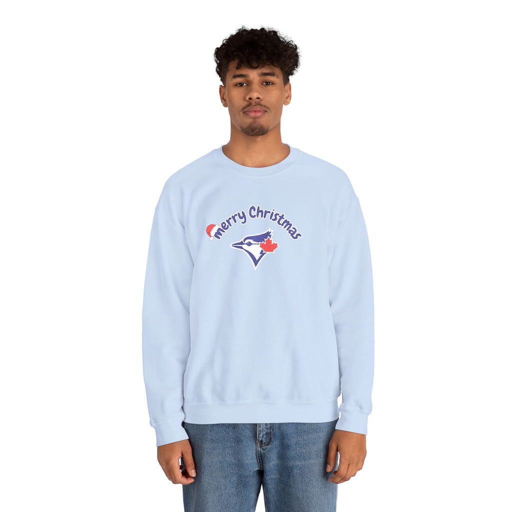 Merry Christmas Blue Jays Embroidered Sweatshirt