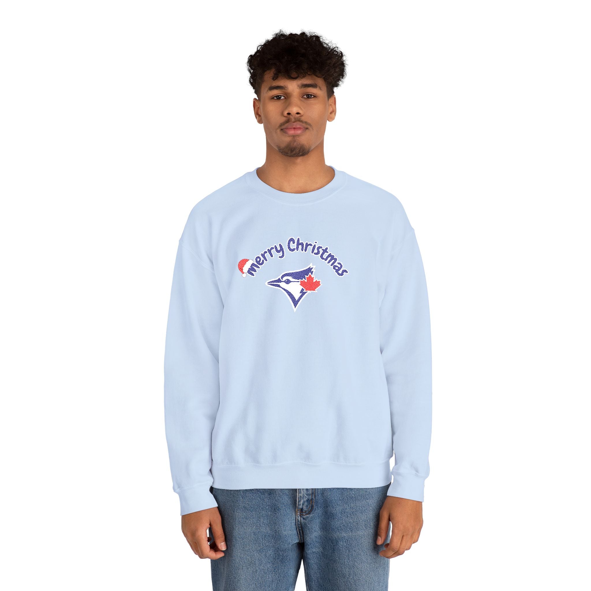 Merry Christmas Blue Jays Embroidered Sweatshirt