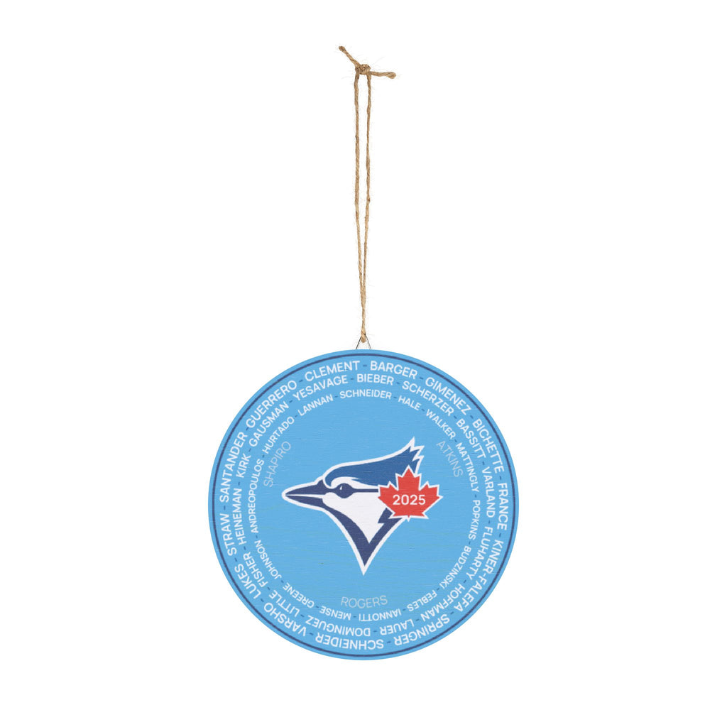 2025 Blue Jays Post-Season Roster Wood Sign — Round Team Logo Wall Plaque with Names