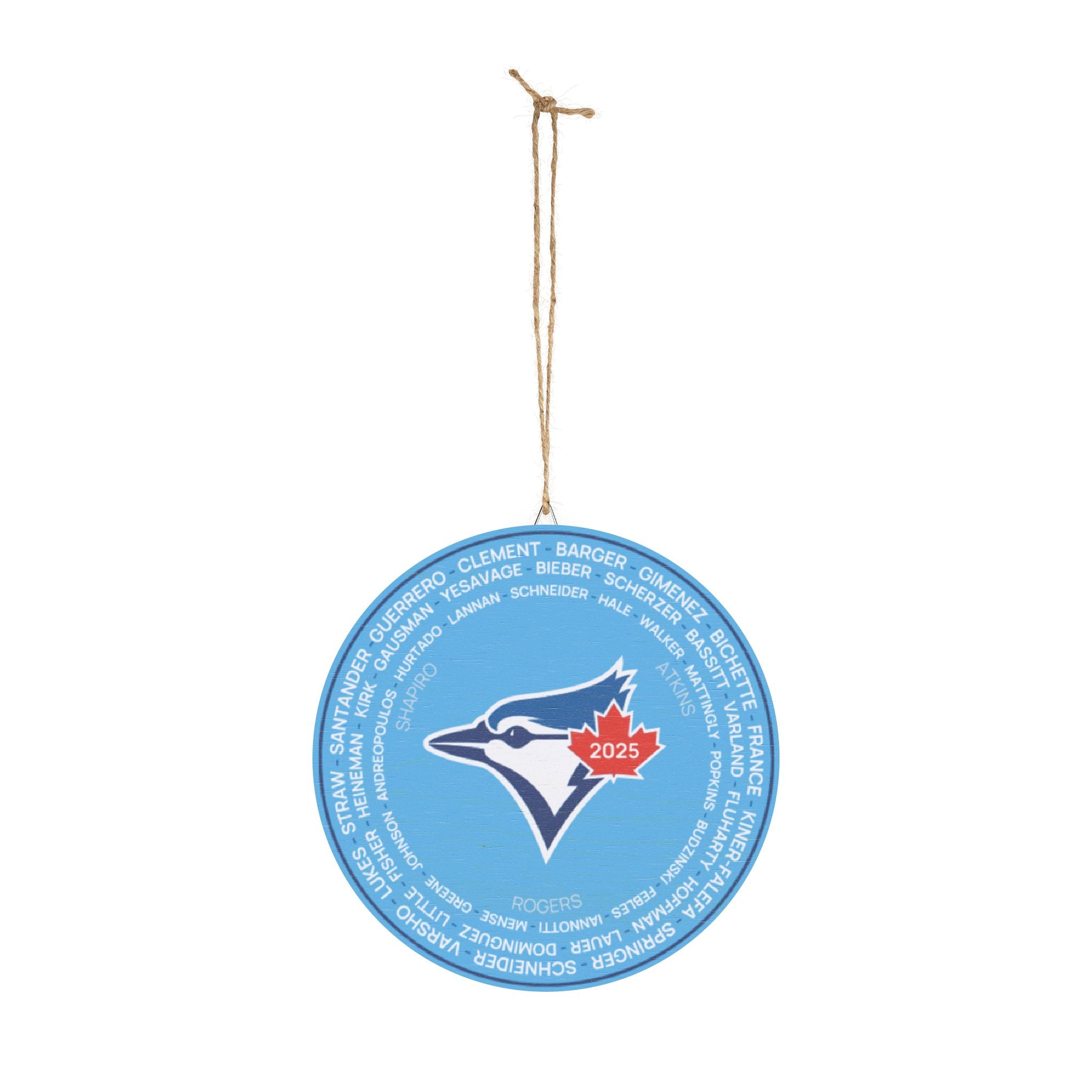 2025 Blue Jays Post-Season Roster Wood Sign — Round Team Logo Wall Plaque with Names