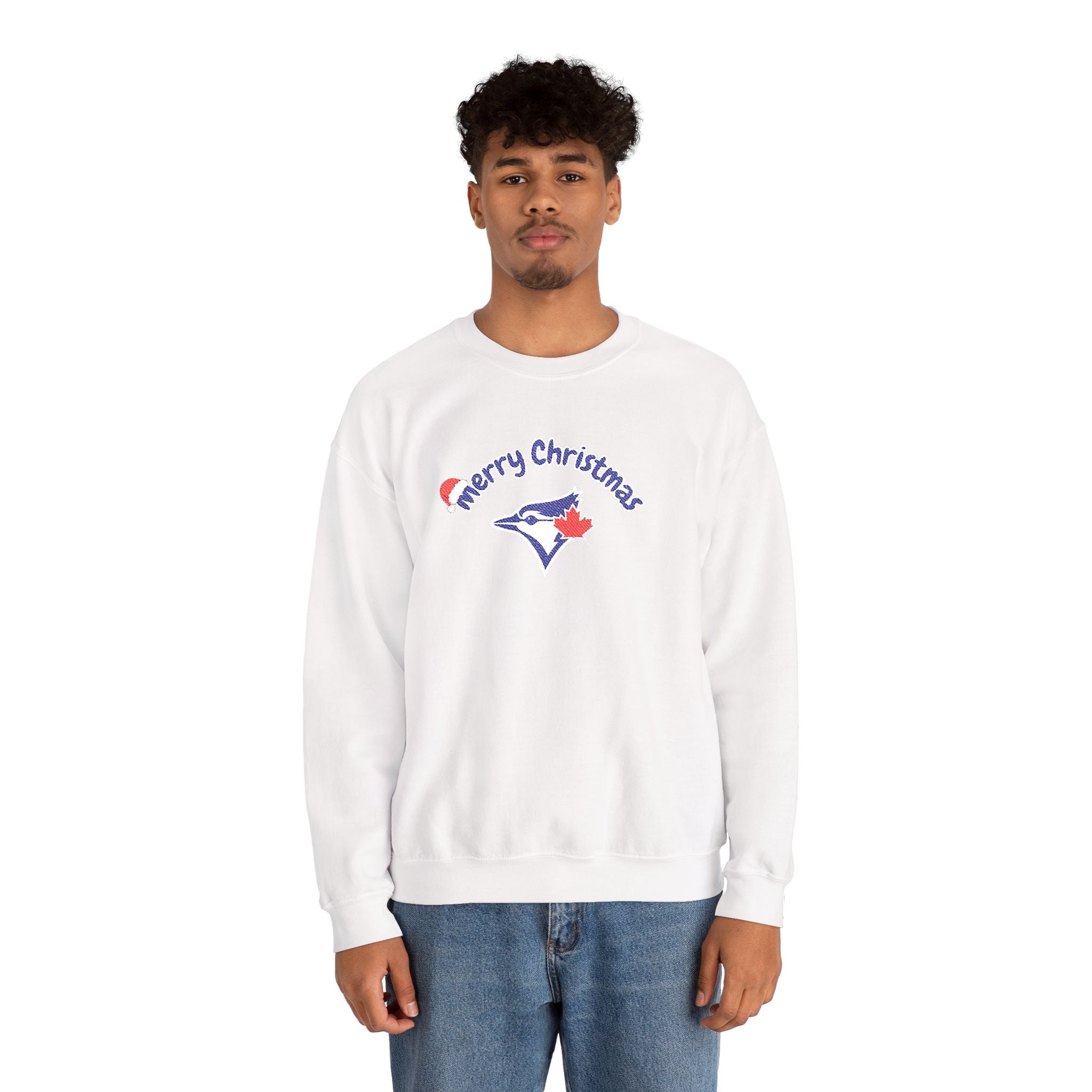 Merry Christmas Blue Jays Embroidered Sweatshirt