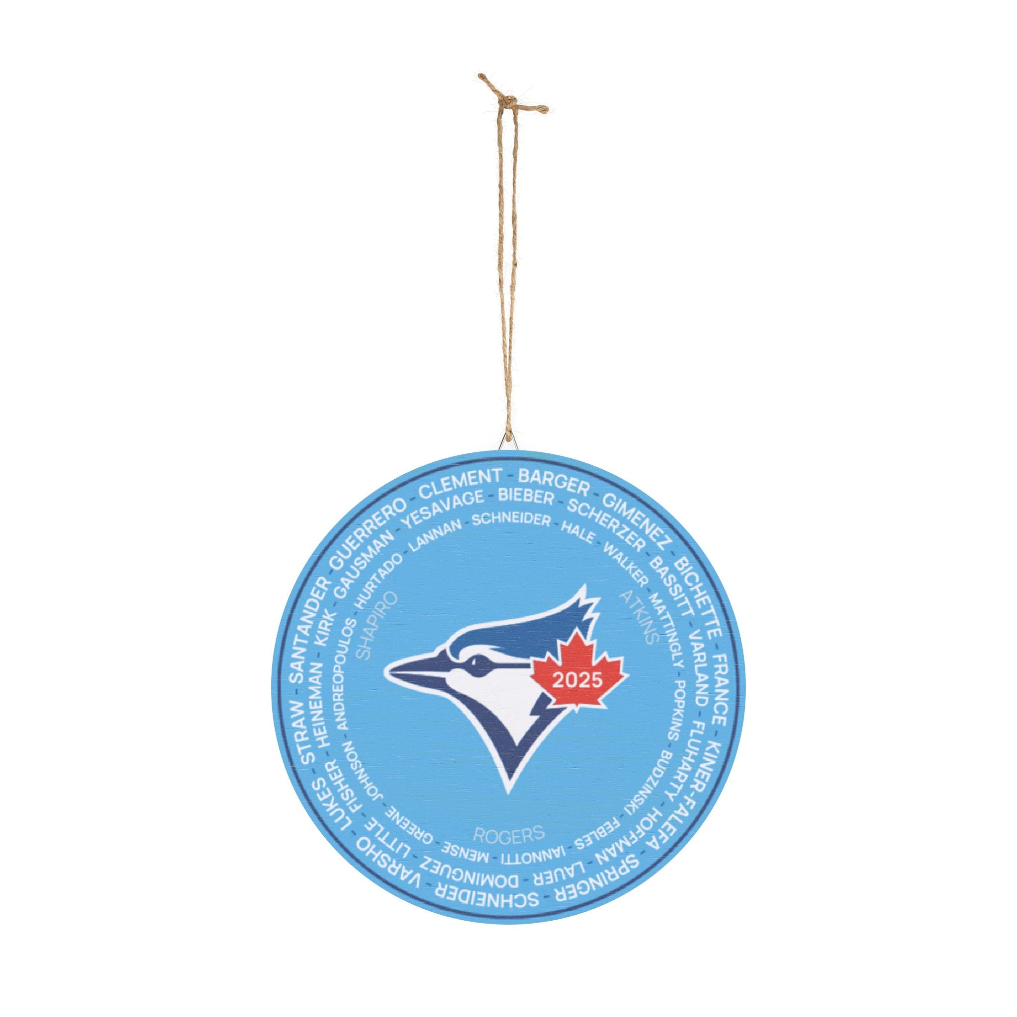 2025 Blue Jays Post-Season Roster Wood Sign — Round Team Logo Wall Plaque with Names
