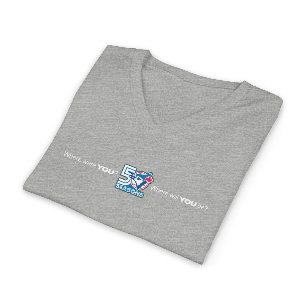 Toronto Blue Jays 50 Seasons V-Neck T-Shirt