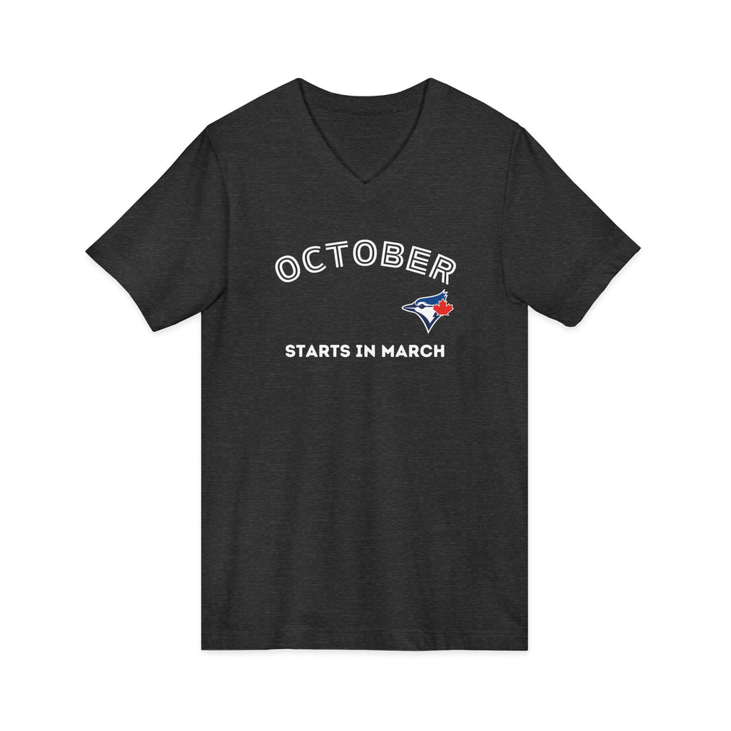 Toronto Blue Jays Arched October Starts in March V‑Neck T-Shirt