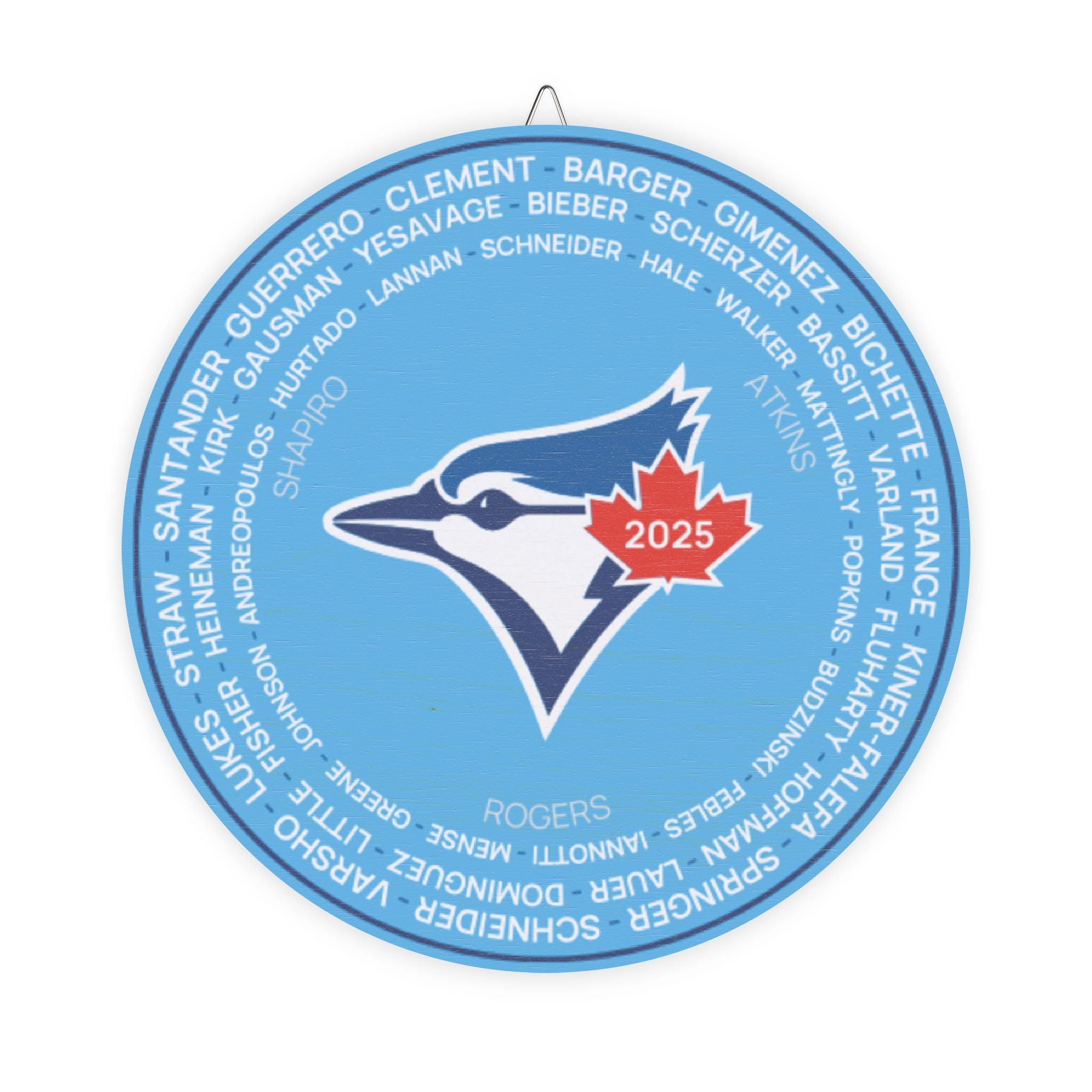 2025 Blue Jays Post-Season Roster Wood Sign — Round Team Logo Wall Plaque with Names