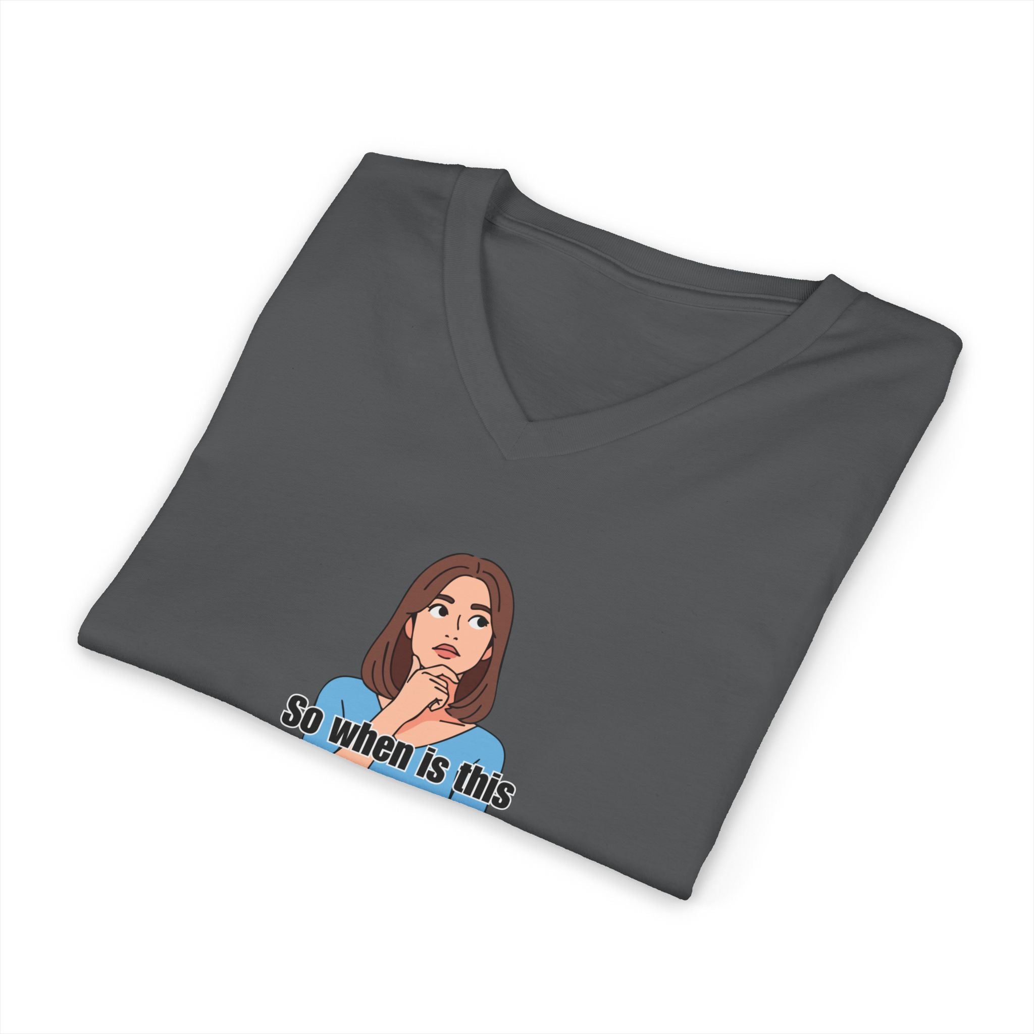 Funny Female V-Neck T-Shirt