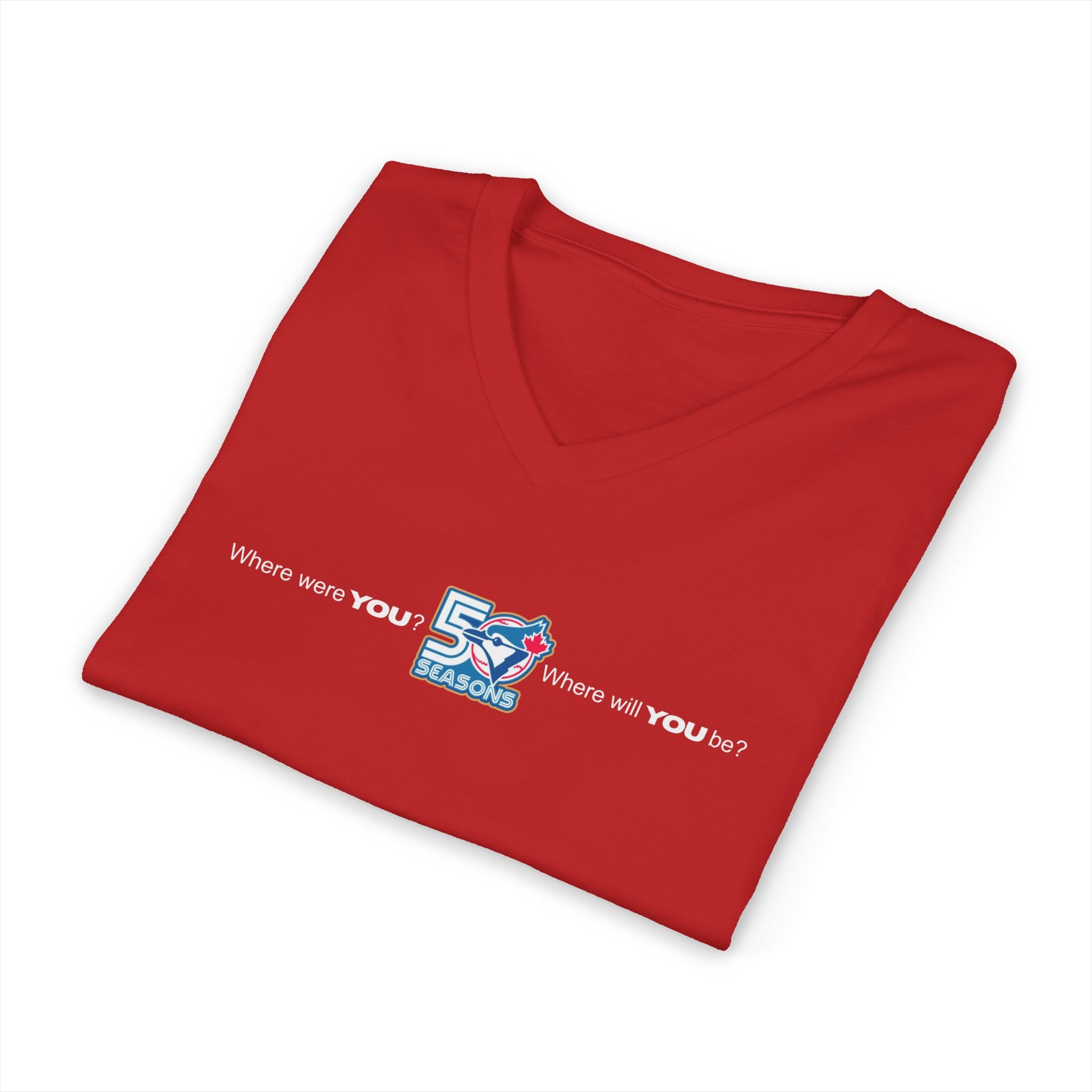 Toronto Blue Jays 50 Seasons V-Neck T-Shirt