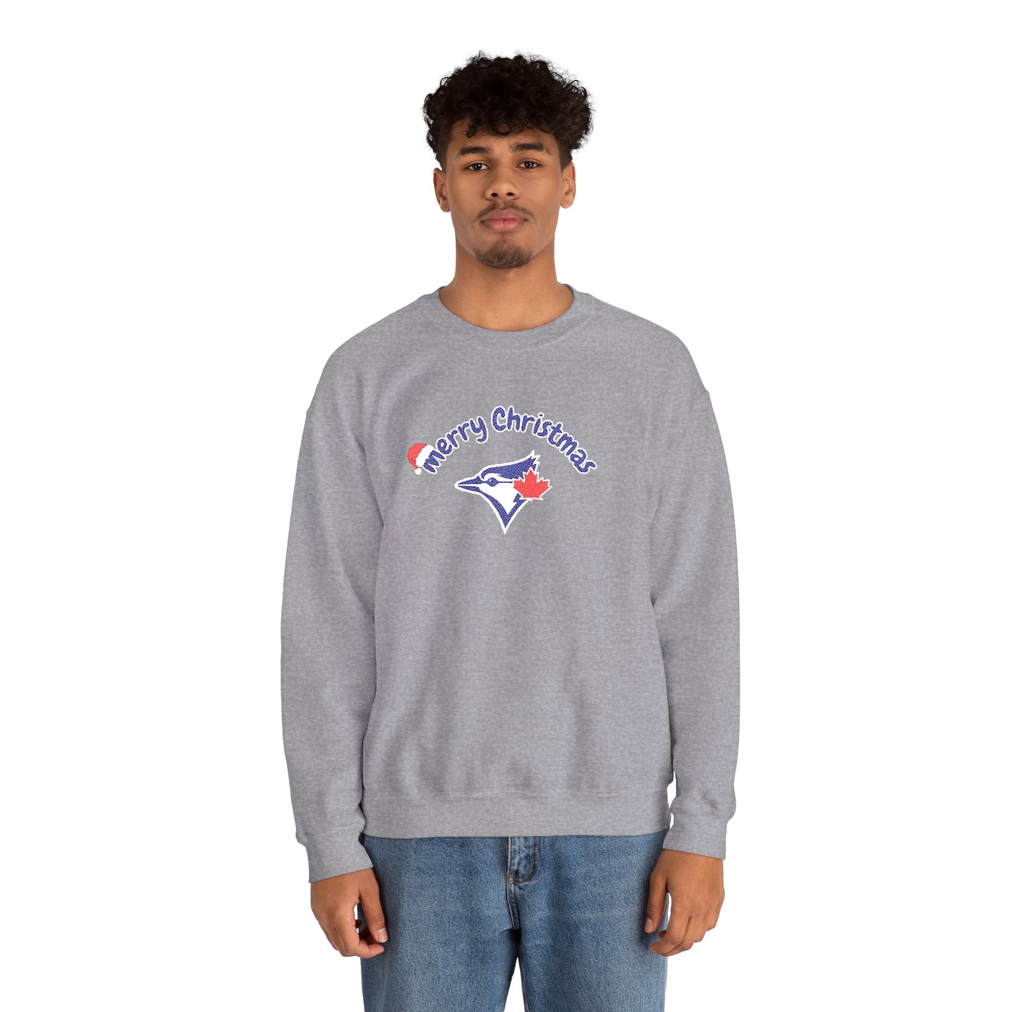 Merry Christmas Blue Jays Embroidered Sweatshirt