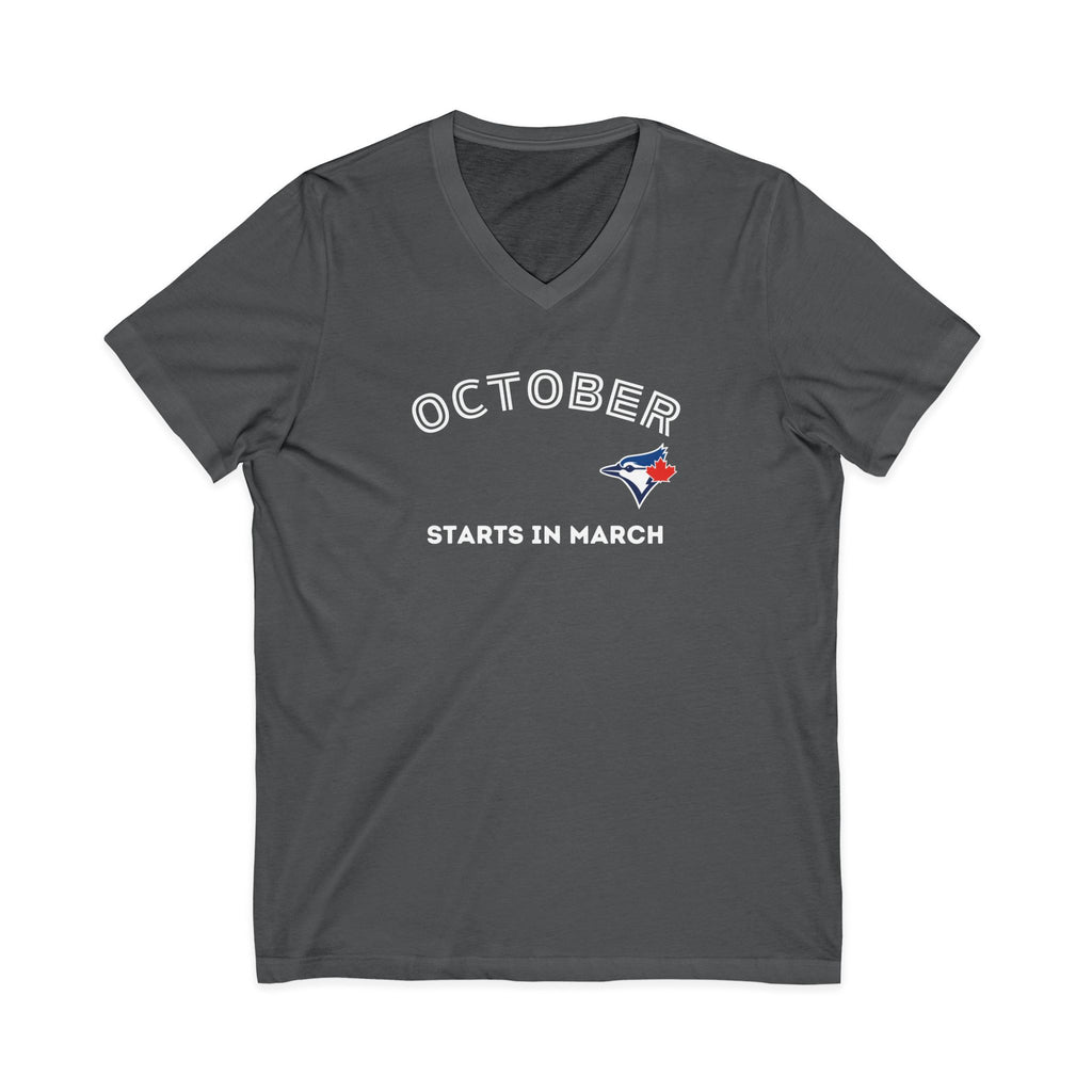 Toronto Blue Jays Arched October Starts in March V‑Neck T-Shirt