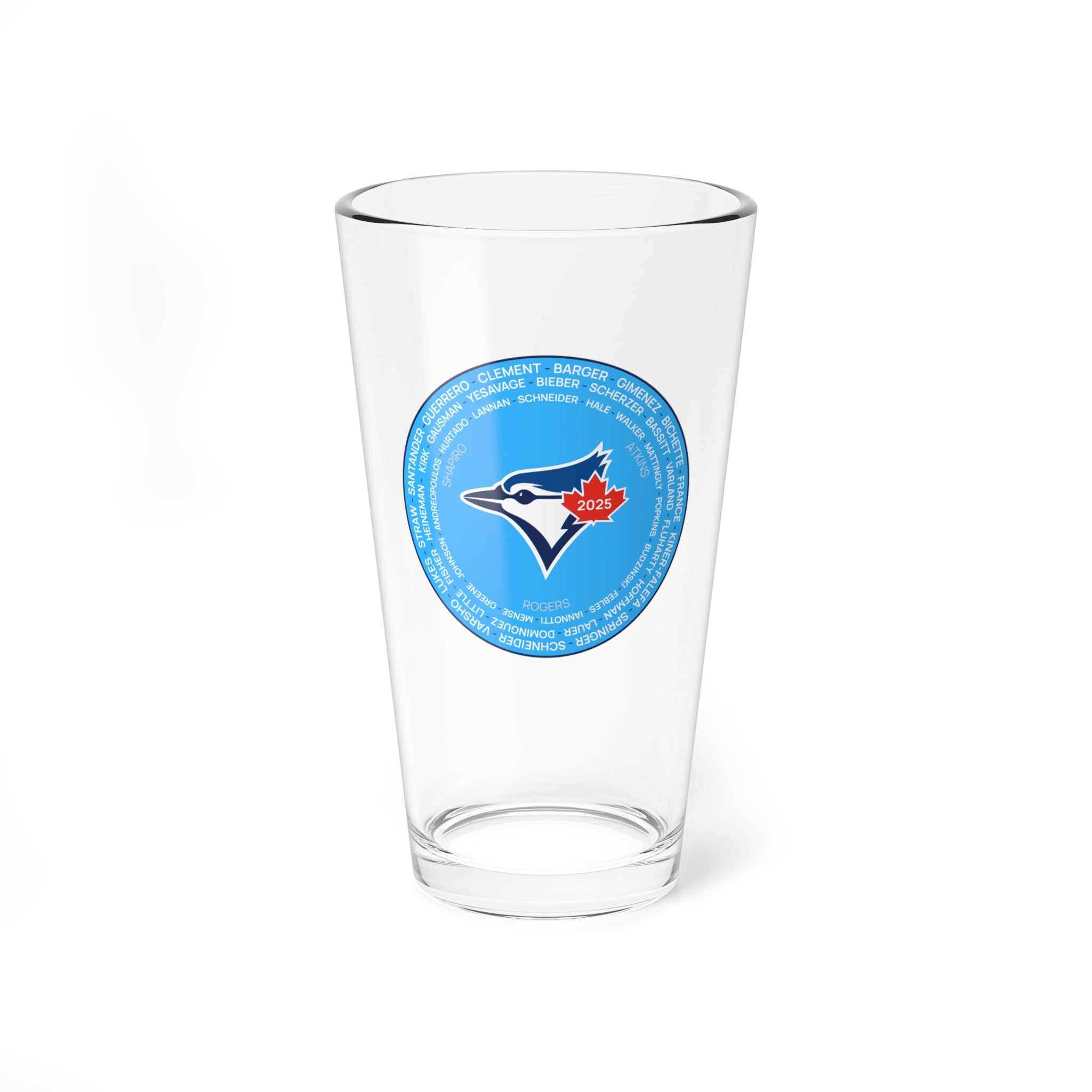 2025 Toronto Blue Jays Roster Beer Pint (16oz)
