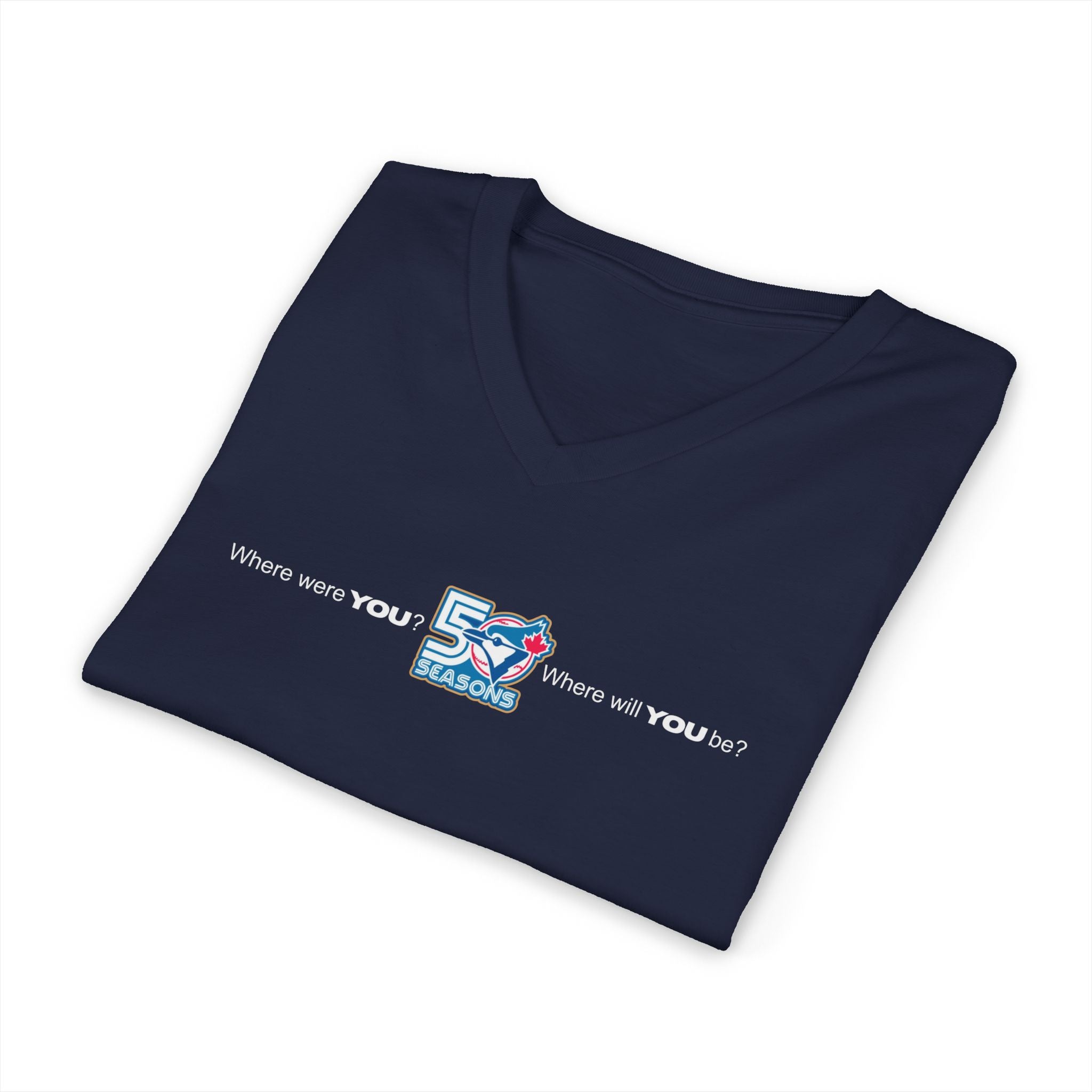 Toronto Blue Jays 50 Seasons V-Neck T-Shirt