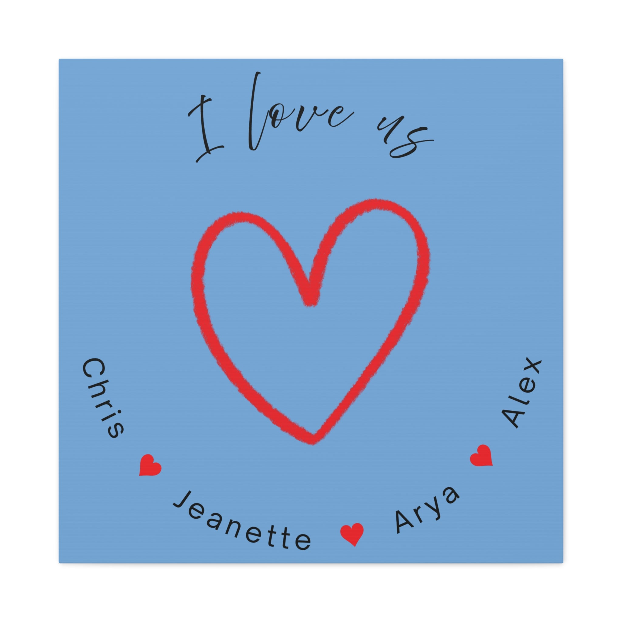 I Love Us - Personalized on Canvas
