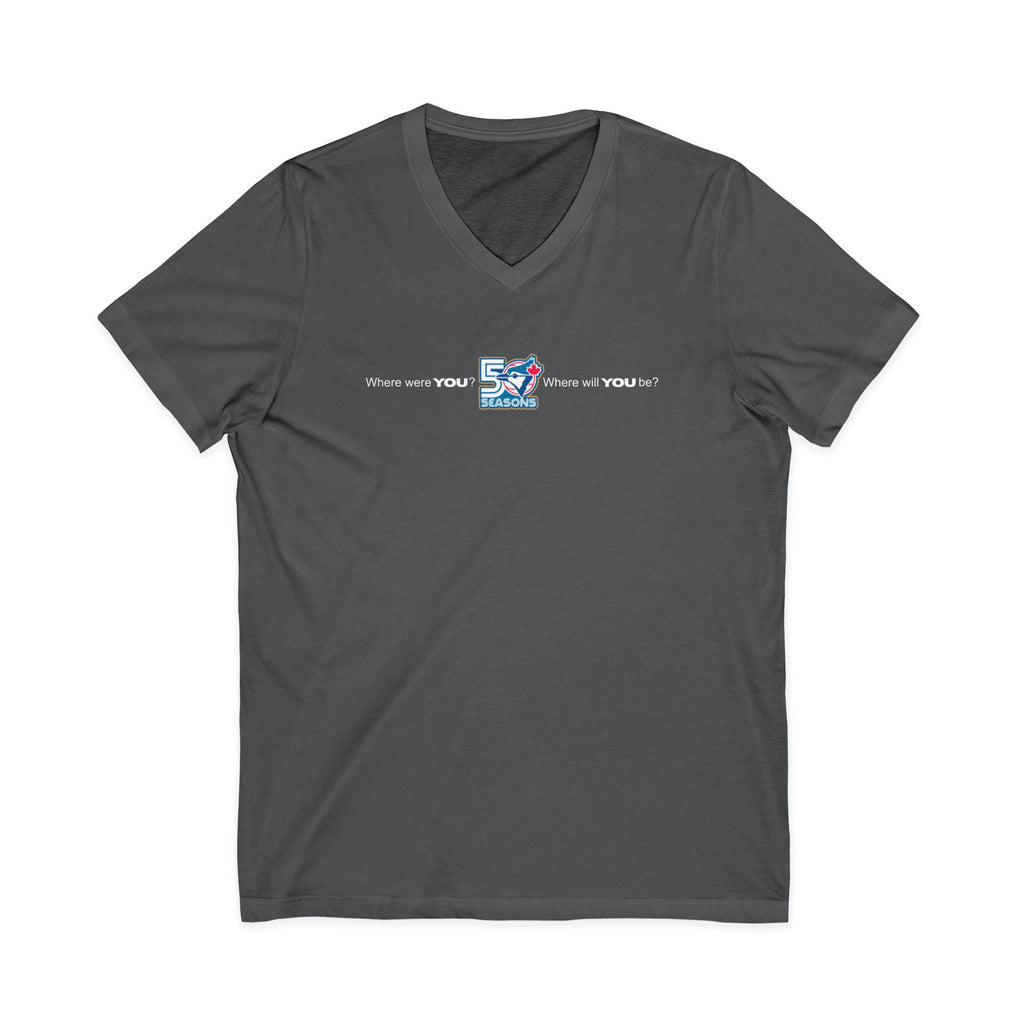 Toronto Blue Jays 50 Seasons V-Neck T-Shirt