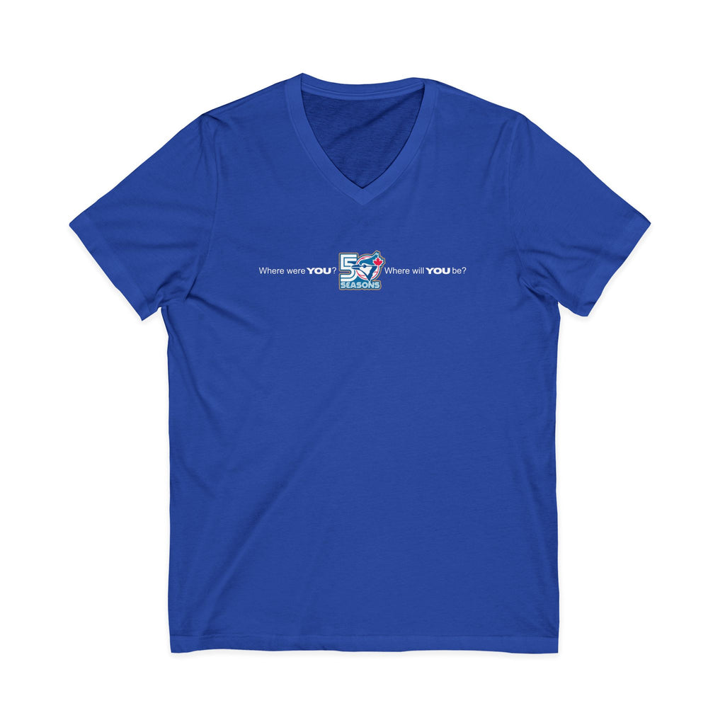 Toronto Blue Jays 50 Seasons V-Neck T-Shirt
