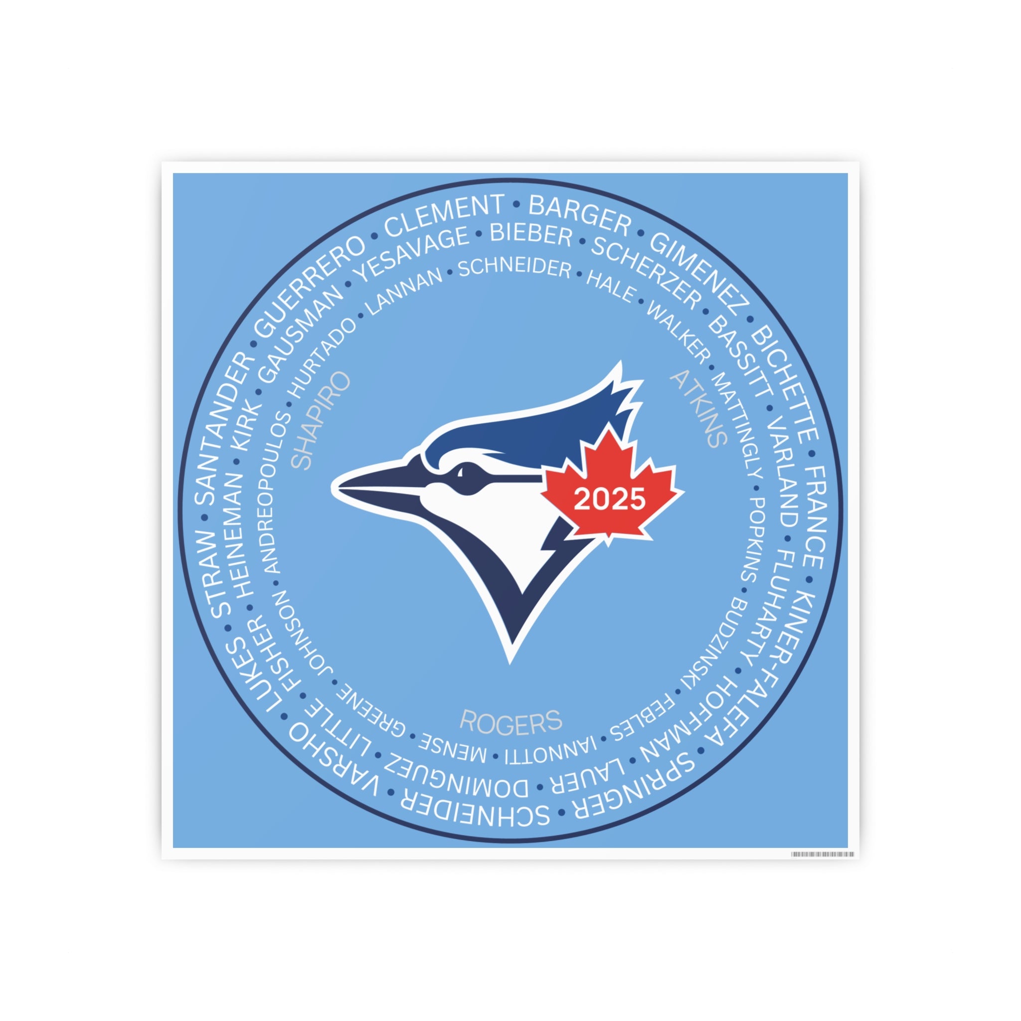 Toronto Blue Jays 2025 Post Season Roster Photo Art Poster